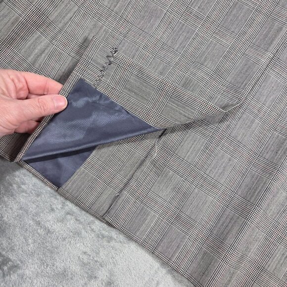 Vintage Hickey Freeman Sport Coat Mens 42R Gray Glen Plaid Wool Blazer Jacket - Picture 10 of 14